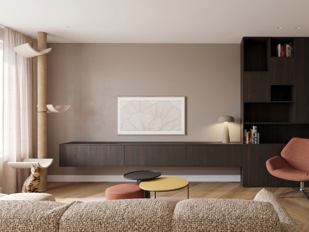 AI render woonkamer tvkast interieurontwerp in Pijnacker