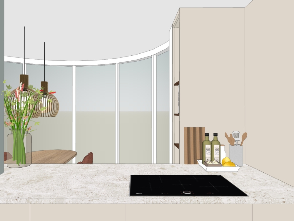 Keukenontwerp project Zoetermeer. Interieuradvies Sjans met Interieur.